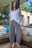 Frame Cotton Vintage Wash Barrel Pant Charcoal